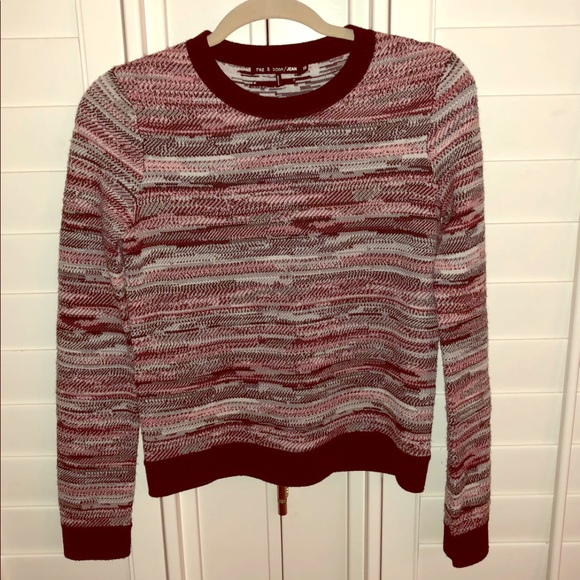 Rag & Bone XS Red Gray Black Ladies Sweater EUC - Picture 1 of 4